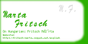 marta fritsch business card